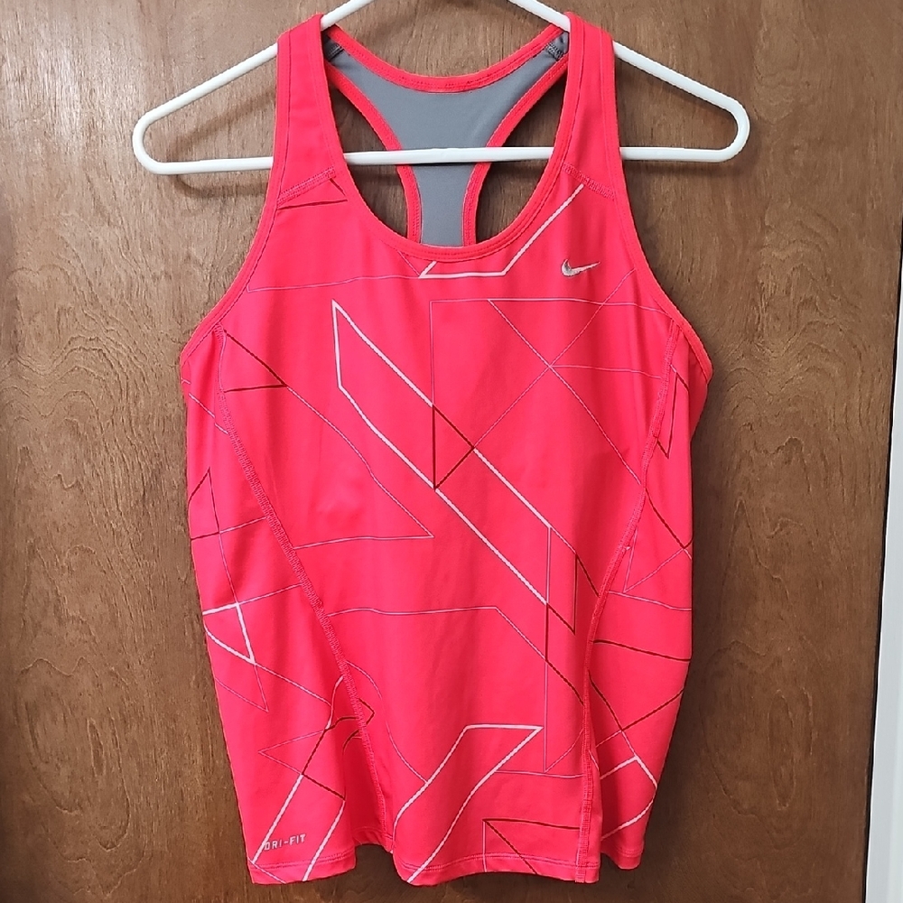 Nike Women's Bright Pink Geometric Tank Top